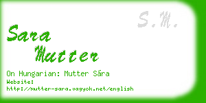 sara mutter business card