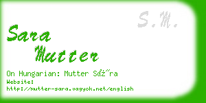 sara mutter business card